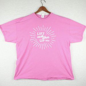 Dennys T Shirt Womens 2XL XXL Pink Short Sleeve Crew Neck Workwear Colorful